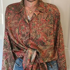 Vintage Paisley Print Victoria's Secret Sleep Shirt Size M